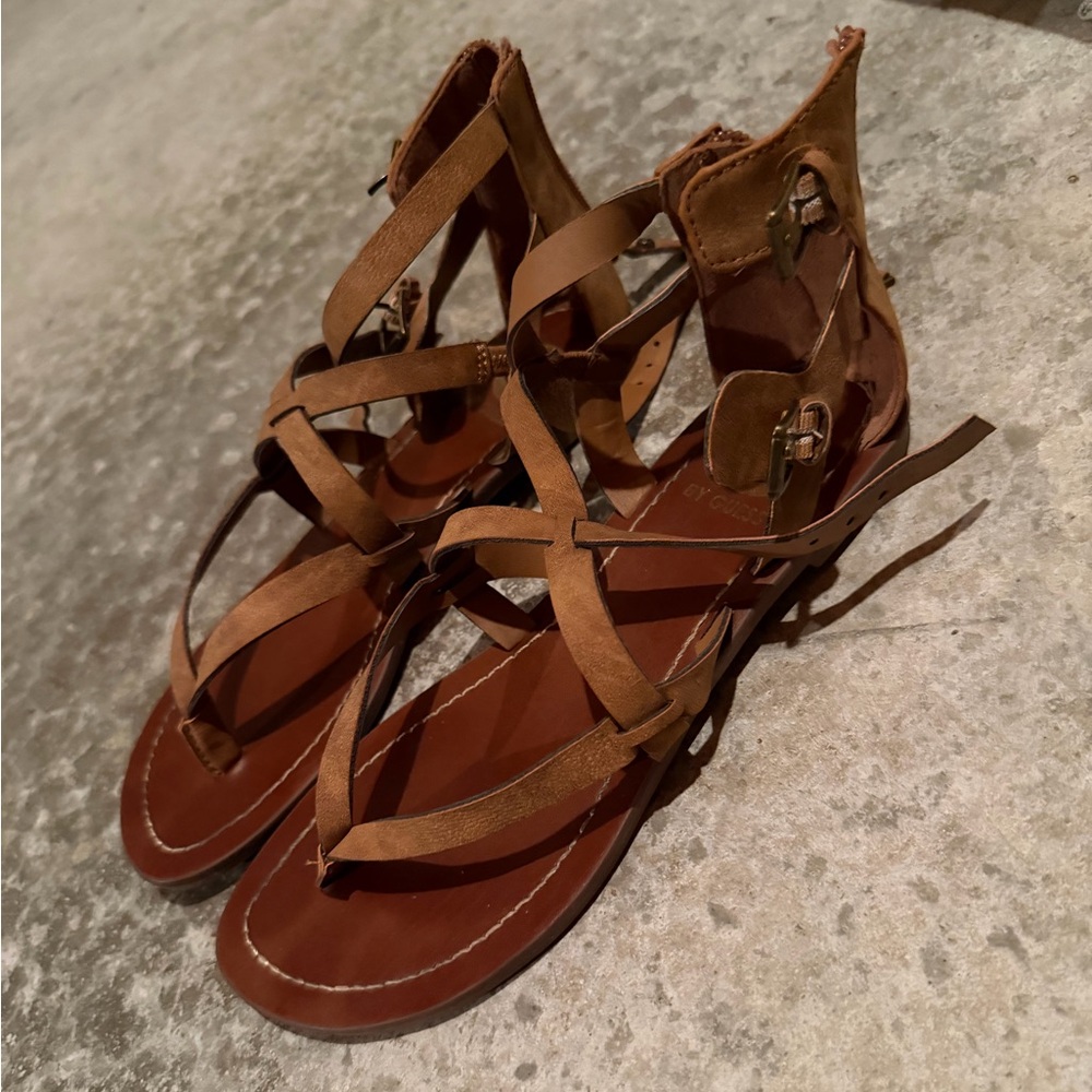 Brown Strappy Gladiator Sandals - Women